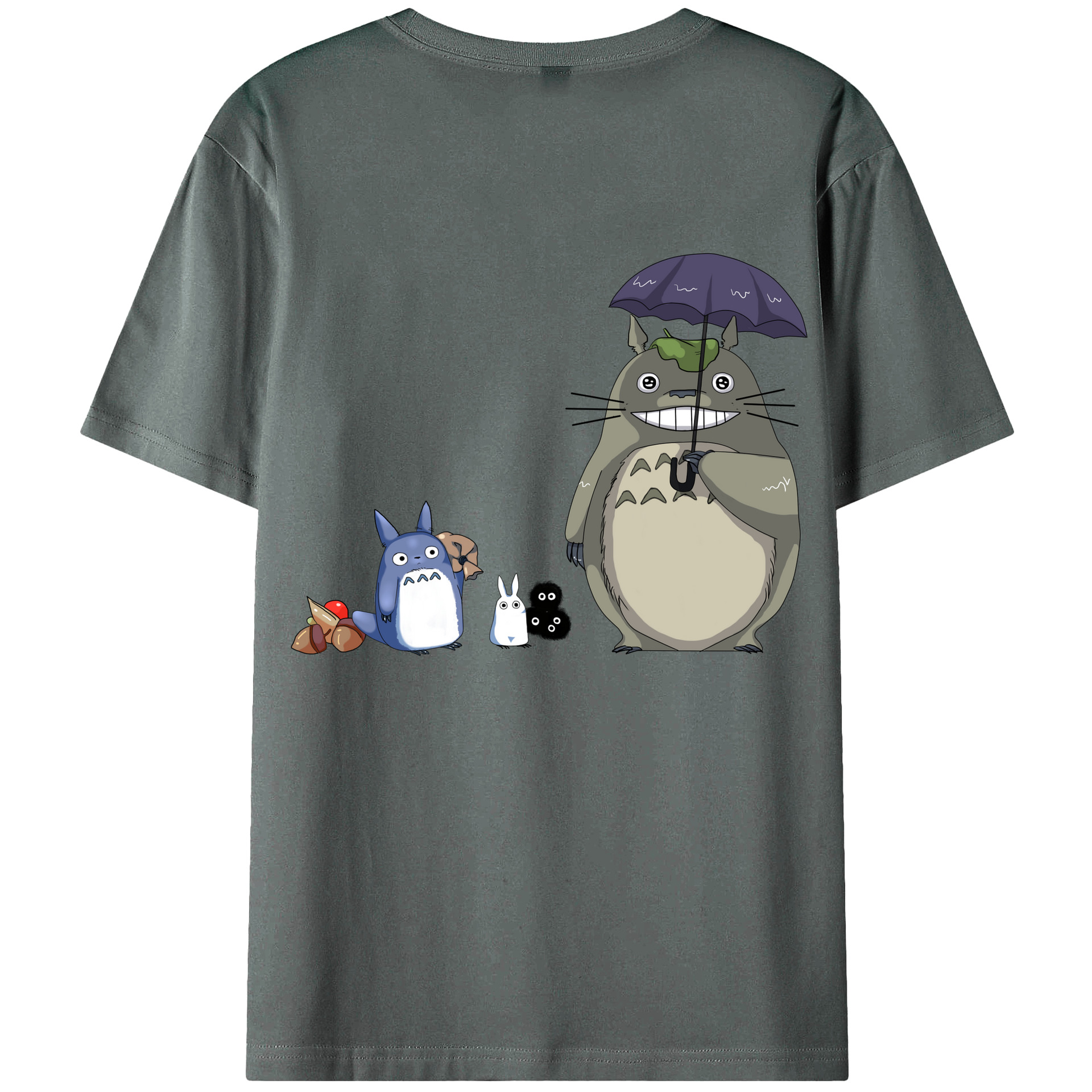 （画像用） となりのトトロ 草壁メイ 草壁サツキ My Neighbor Totoro Satsuki Kusakabe Mei Kusakabe 綿100％ メンズ半袖Tシャツ（バックプリント） 通気性